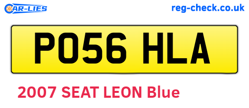 PO56HLA are the vehicle registration plates.