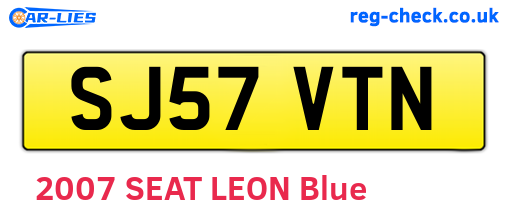 SJ57VTN are the vehicle registration plates.