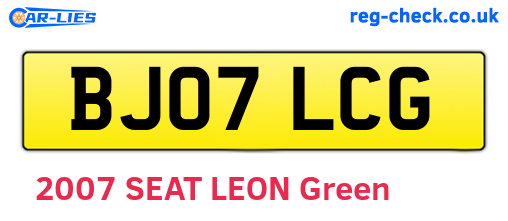 BJ07LCG are the vehicle registration plates.