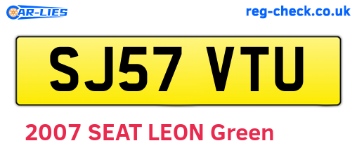 SJ57VTU are the vehicle registration plates.