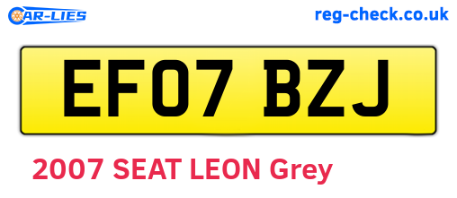 EF07BZJ are the vehicle registration plates.