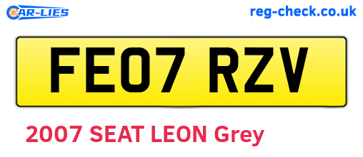 FE07RZV are the vehicle registration plates.
