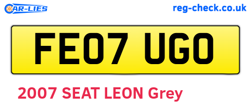 FE07UGO are the vehicle registration plates.