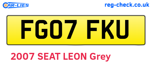 FG07FKU are the vehicle registration plates.