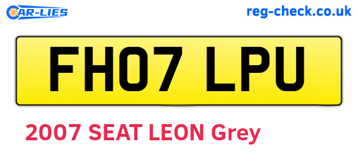 FH07LPU are the vehicle registration plates.