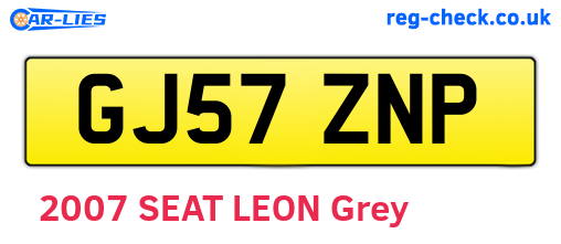 GJ57ZNP are the vehicle registration plates.