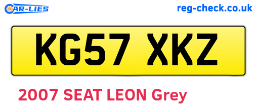 KG57XKZ are the vehicle registration plates.
