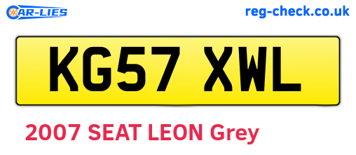 KG57XWL are the vehicle registration plates.