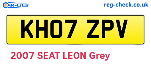 KH07ZPV are the vehicle registration plates.