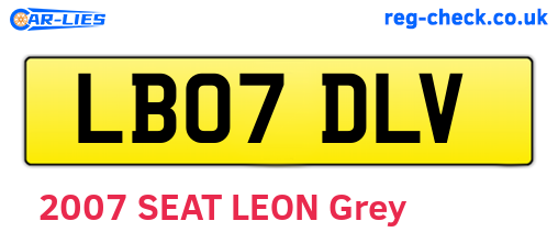 LB07DLV are the vehicle registration plates.