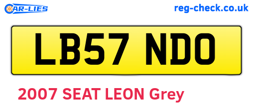 LB57NDO are the vehicle registration plates.