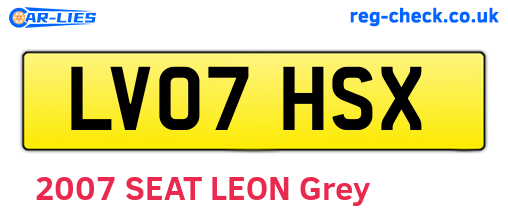 LV07HSX are the vehicle registration plates.
