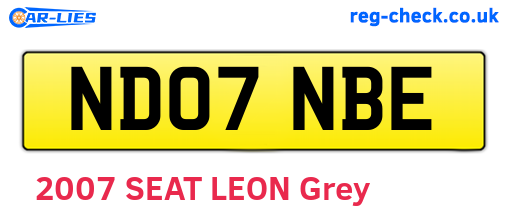 ND07NBE are the vehicle registration plates.