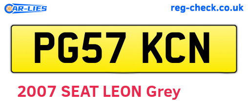 PG57KCN are the vehicle registration plates.