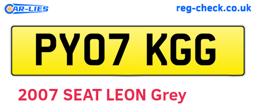 PY07KGG are the vehicle registration plates.