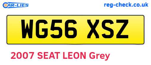 WG56XSZ are the vehicle registration plates.