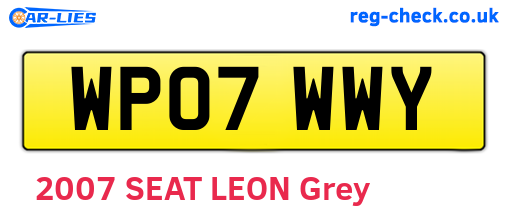 WP07WWY are the vehicle registration plates.