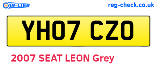 YH07CZO are the vehicle registration plates.