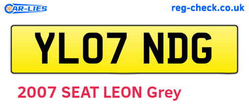 YL07NDG are the vehicle registration plates.