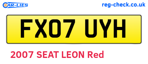 FX07UYH are the vehicle registration plates.