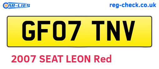 GF07TNV are the vehicle registration plates.