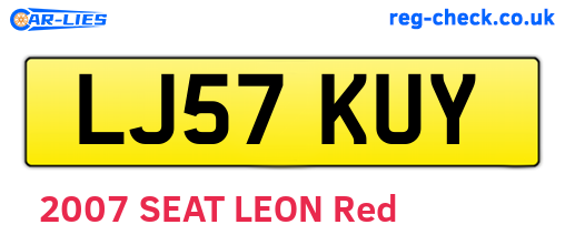 LJ57KUY are the vehicle registration plates.