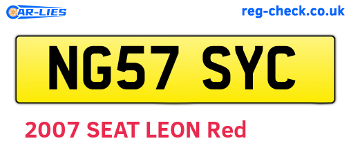 NG57SYC are the vehicle registration plates.