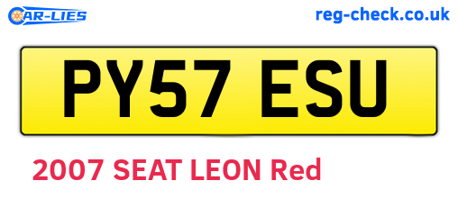 PY57ESU are the vehicle registration plates.