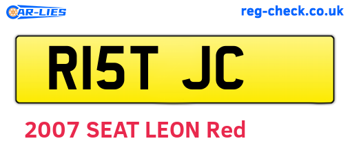 R15TJC are the vehicle registration plates.