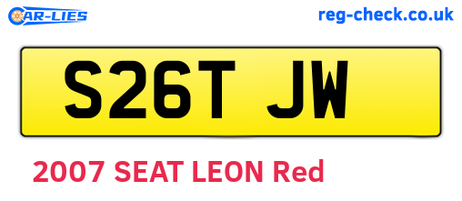 S26TJW are the vehicle registration plates.