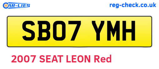 SB07YMH are the vehicle registration plates.