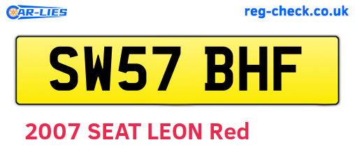 SW57BHF are the vehicle registration plates.
