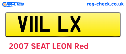 V11LLX are the vehicle registration plates.