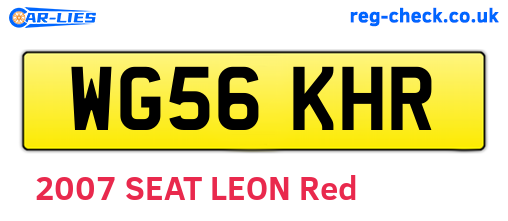 WG56KHR are the vehicle registration plates.