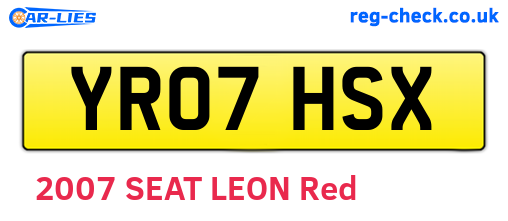 YR07HSX are the vehicle registration plates.