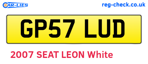 GP57LUD are the vehicle registration plates.