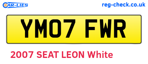 YM07FWR are the vehicle registration plates.