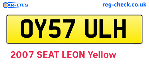 OY57ULH are the vehicle registration plates.