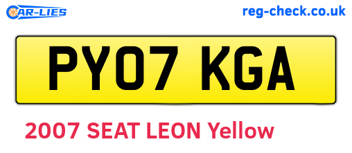 PY07KGA are the vehicle registration plates.