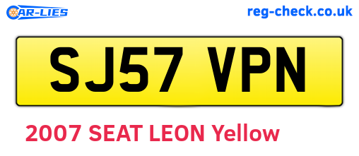 SJ57VPN are the vehicle registration plates.