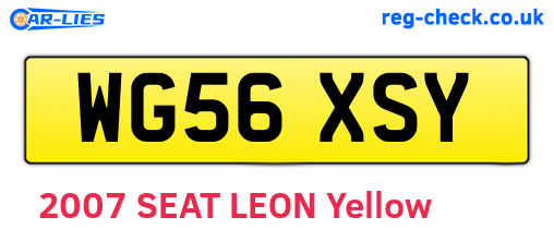 WG56XSY are the vehicle registration plates.
