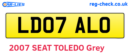 LD07ALO are the vehicle registration plates.