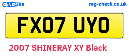 FX07UYO are the vehicle registration plates.