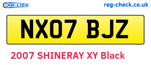 NX07BJZ are the vehicle registration plates.