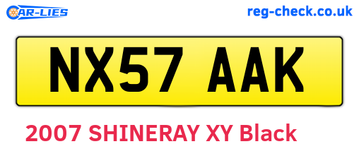 NX57AAK are the vehicle registration plates.