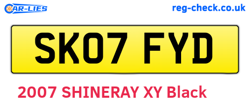 SK07FYD are the vehicle registration plates.