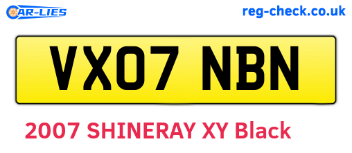 VX07NBN are the vehicle registration plates.