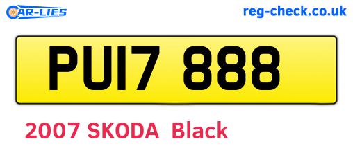 PUI7888 are the vehicle registration plates.
