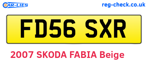 FD56SXR are the vehicle registration plates.