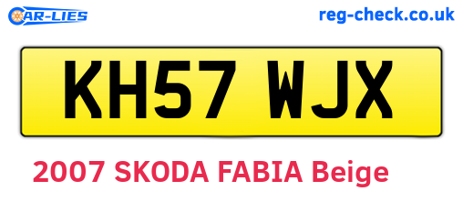 KH57WJX are the vehicle registration plates.